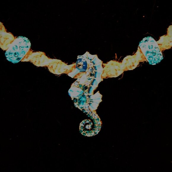 Beautiful Sea Life Combo Set of 3 Necklaces & Broach/Pin On Handmade Hemp Chains - Picture 9 of 15